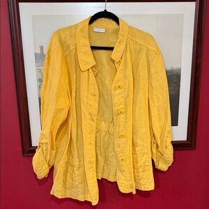 Charter Club Buttercup Yellow Linen Jacket